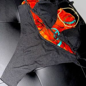 Large 2 pc black swimsuit , chic new